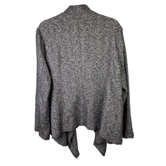 Eileen Fisher Waterfall Cardigan Knit Open Front Drape Jacket HerIngbone Gray XL - Picture 6 of 12
